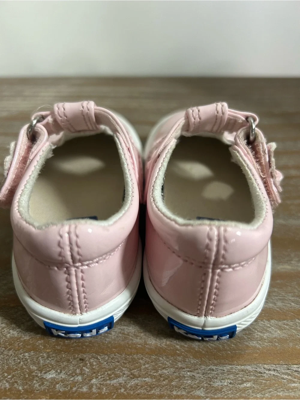 Keds Patent Pink T‑Strap Baby Walker Shoes